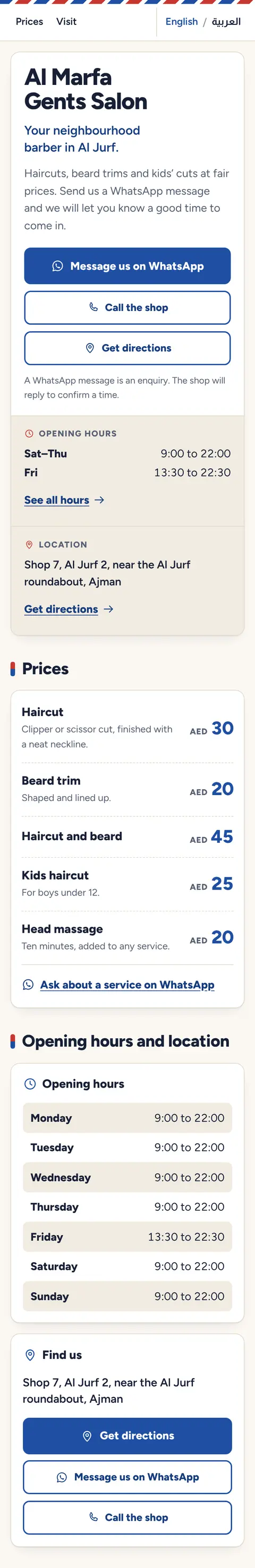 Your Local Barber, English version